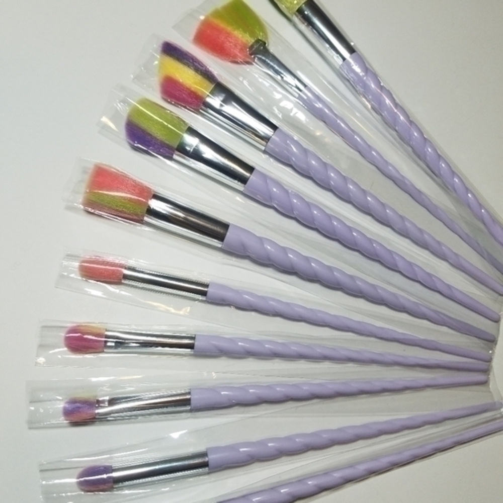 10 Piece Unicorn Makeup Brush Set - Picture 5 of 7